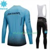 Fietskleding (Fietsshirt Lange Mouw + Lange Koersbroek) 2018 Astana Pro Team N001 Winter Thermal Fleece